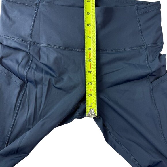 Lululemon Dark Blue Navy Yoga Legging.  Pockets.  Side Thight Pockets Size 8 - Picture 9 of 12